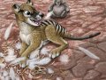 iluka_eats_karl__thylacine__wombat__and_chicken_by_psithyrus-d5uegis.jpg